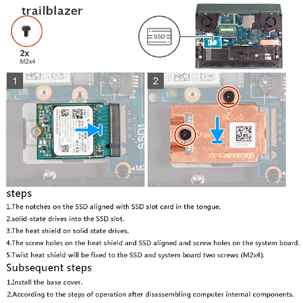 Khung Tản Nhiệt M.2 NVME 2230 2280 SSD Cho Laptop Dell G15 5510 5511 5515