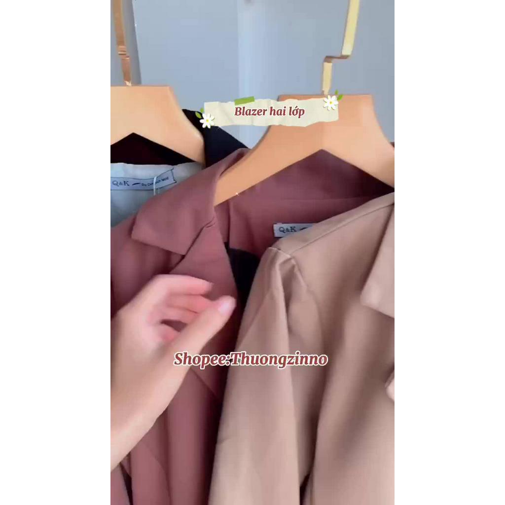 [Ảnh thật/Video Áo blazer trẻ trung màu nâu tây sang chảnh Áo vest nữ trẻ trung | BigBuy360 - bigbuy360.vn