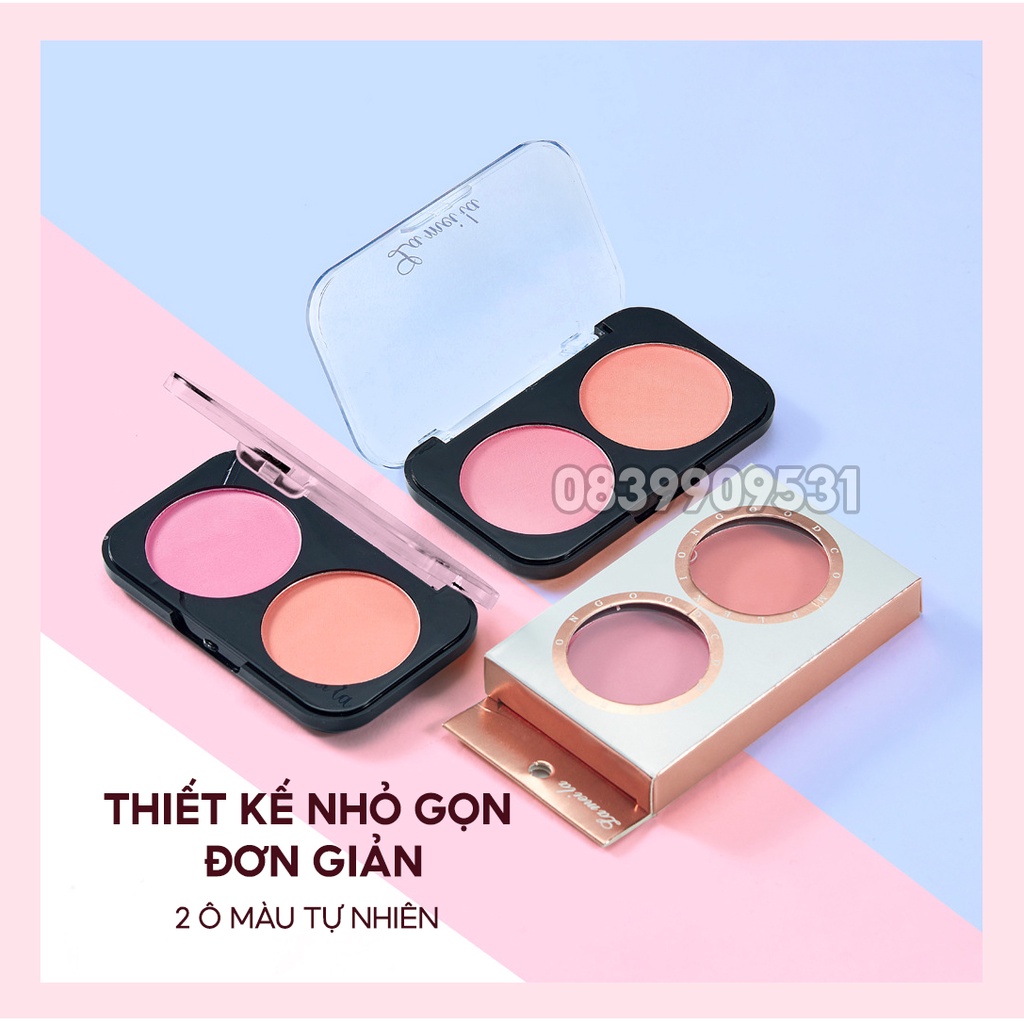 Phấn má hồng cam LAMEILA lâu trôi hộp 2 ô màu tự nhiên bảng phấn má hàng nội địa Trung YASAN