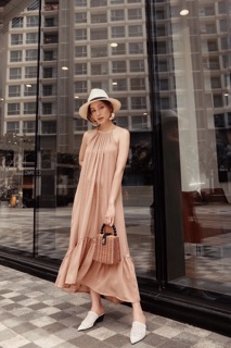 Vải lụa trượt chấm bi