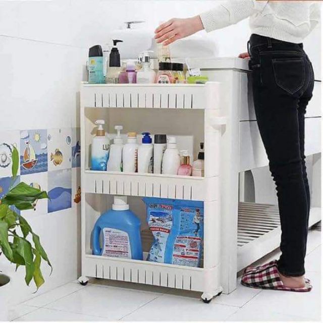 Kệ nhựa thông minh để chai lọ 3 tầng có bánh xe tiện dụng 🌐🌐🌐