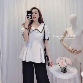 Áo trắng tiểu thư bán trên live shopee