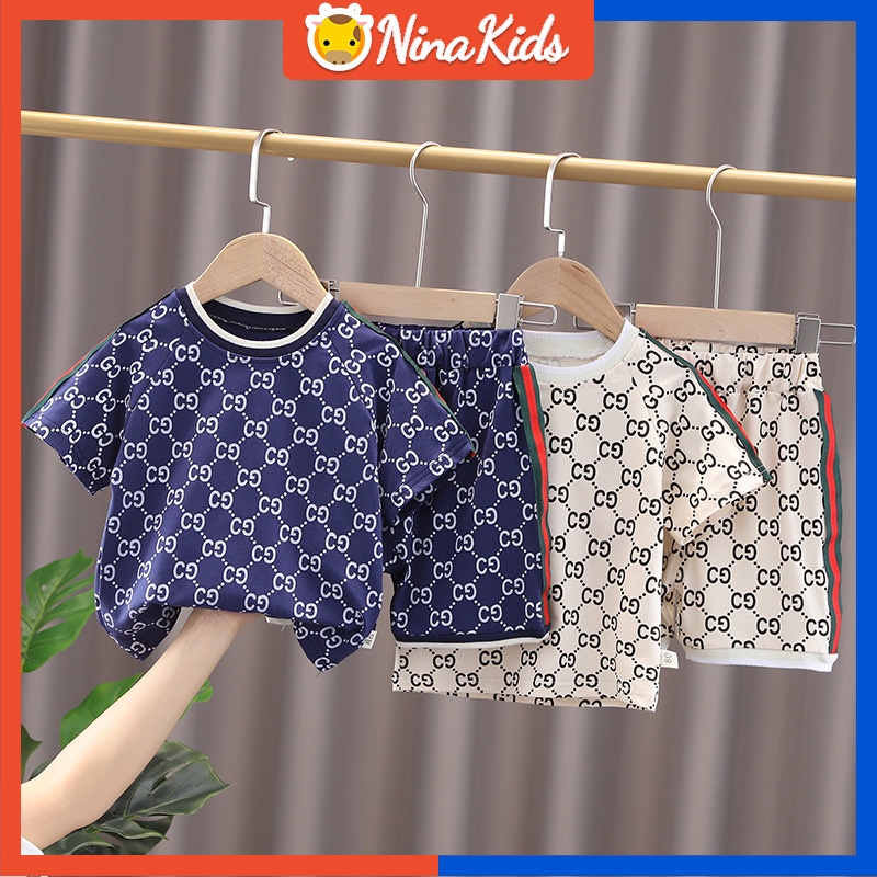 Trai 1-6 Tuổi Set Áo Thời Trang Hè Cho Bé Thun Ngắn Tay + Quần short