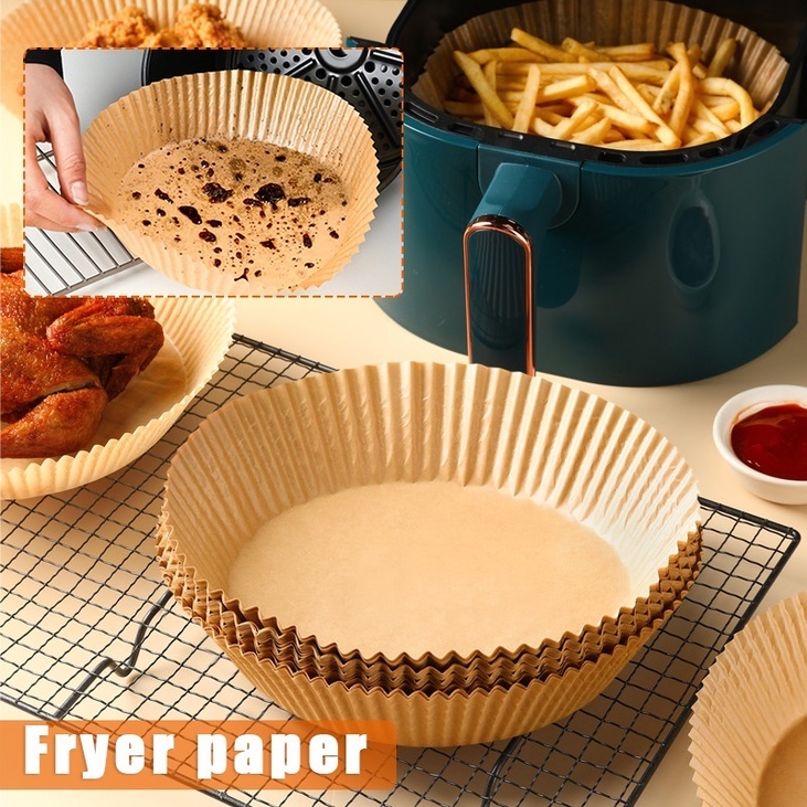 【COD】16/ 20cm Set 100 giấy lót nồi chiên không dầu chống dính sử dụng một lần