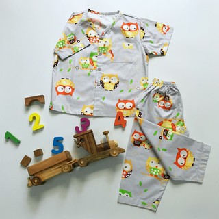 Pijama cho bé 100% cotton hút mồ hôi Thú ngộ nghĩnh size 10-20kg