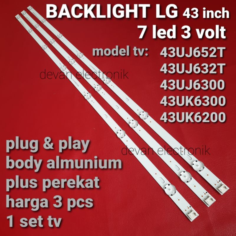 Tv Lg 43uj652t 43uj632t 43uj6300 43uk6300 Backlight Lg 43uj 43uk 3v7k 43uk6200pca 43lj550t Có Đèn Sau