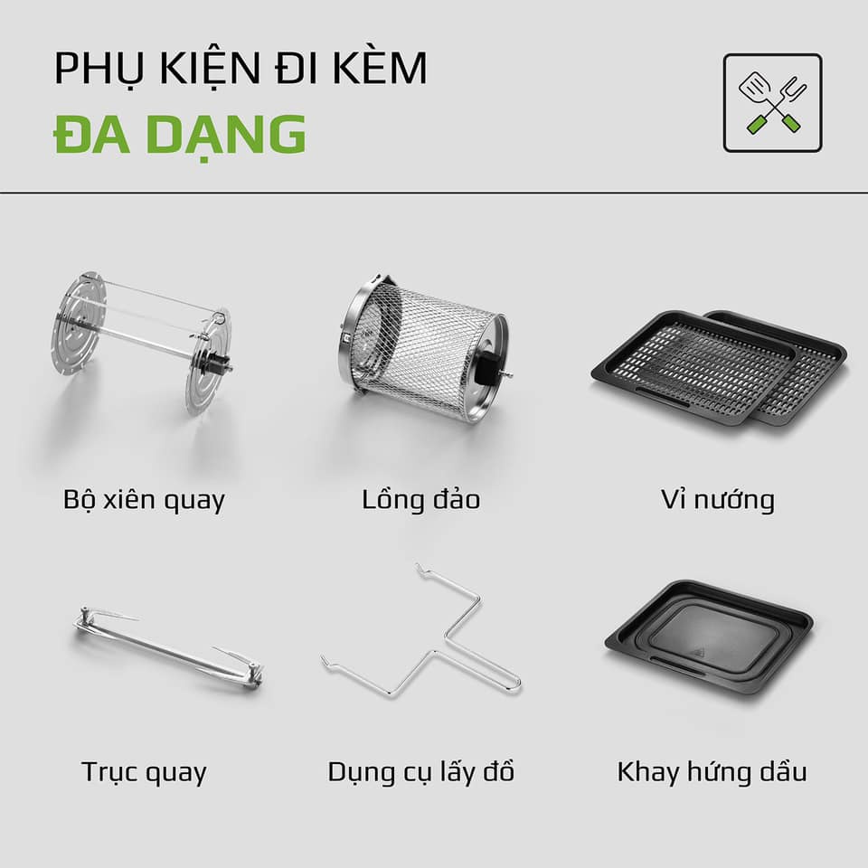 Nồi Chiên Không Dầu OLIVO AF12 Dung Tích 12L Công Suất 1800W Chính Hãng BH 24 Tháng Thương Hiệu Mỹ.