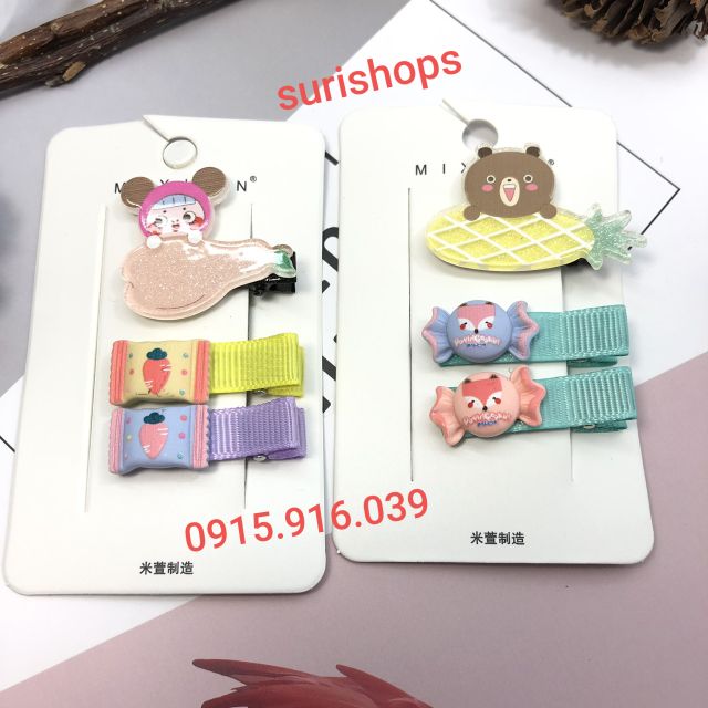 Set 3 Kẹp Tóc kẹo ngọt giao ngẫu nhiên