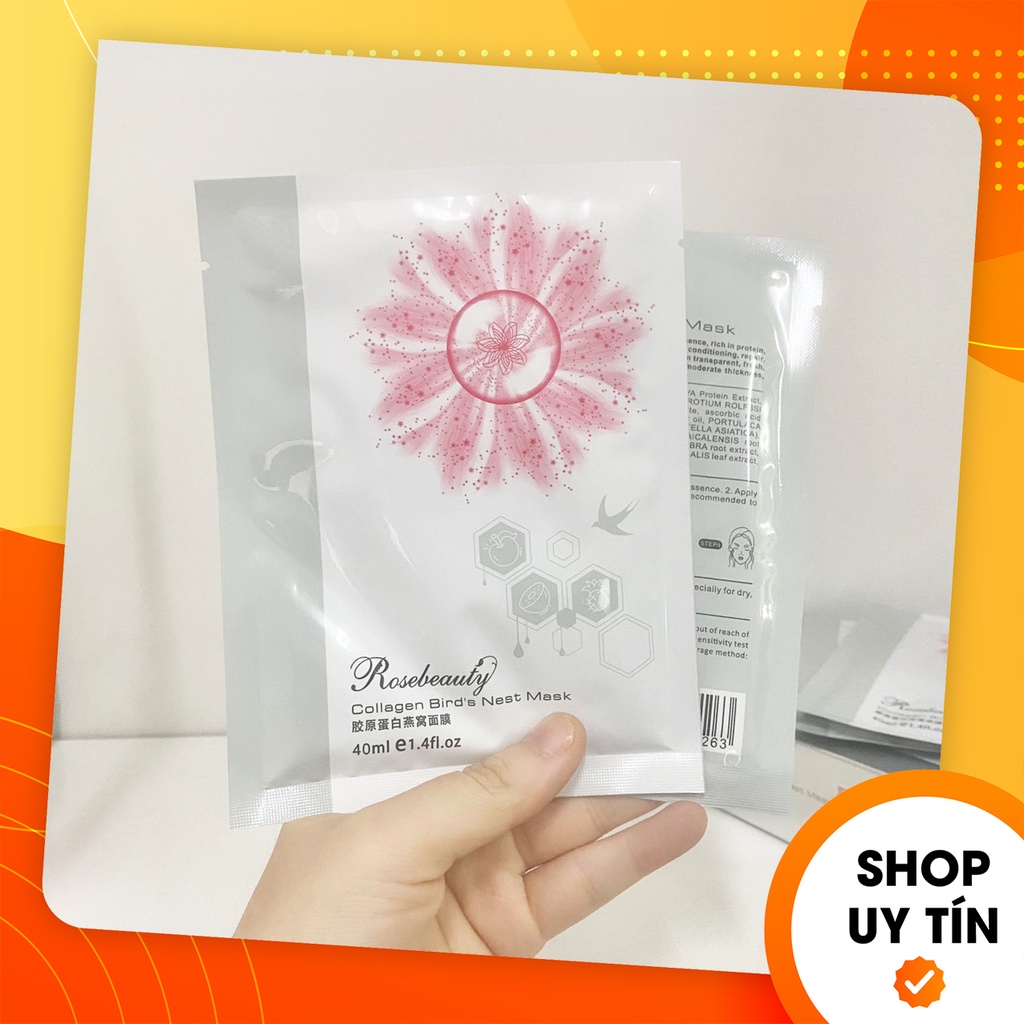 Mặt Nạ Yến Collagen Rosebeauty Hộp 10 Miếng - 6972099922263