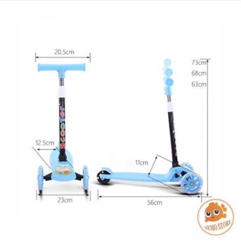 Xe scooter cho bé xe trượt scooter trẻ em 3 bánh, Thiết Kế Chắc Chắn, Xe Phát Sáng Khi Chạy