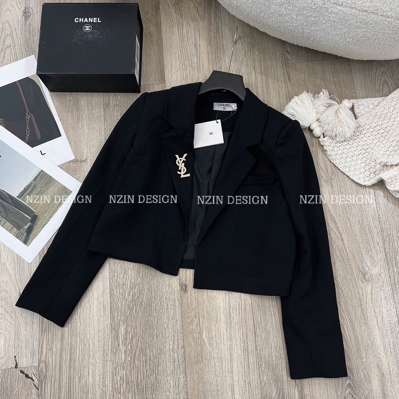 Áo Vest YSL Dáng Croptop Hàng 2 Lớp Chuẩn Nhà N.G.N