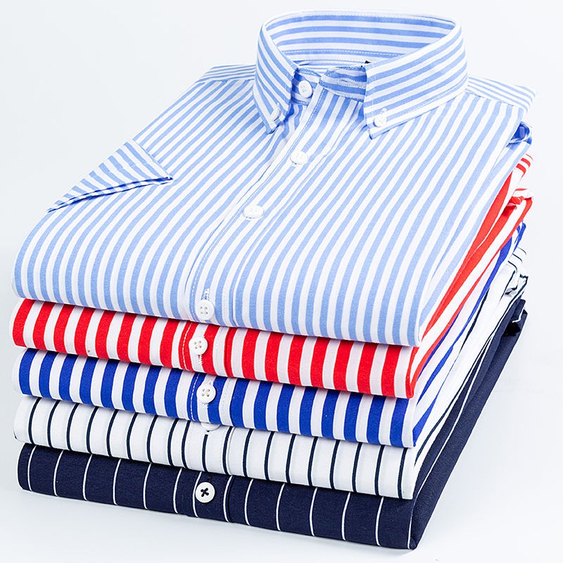 Áo Sơ Mi Tay Ngắn Họa Tiết Kẻ Sọc Phong Cách Hàn Quốc Thời Trang Mùa Hè Mới Cho Nam