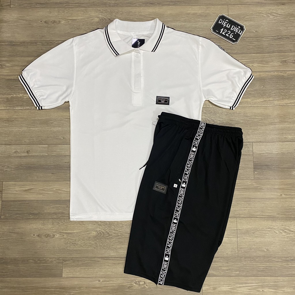 BỘ ĐỒ NAM BỘ HÈ NAM THỂ THAO CỔ BẺ VIỀN TRẮNG TAG SẮT kèm ảnh thật | BigBuy360 - bigbuy360.vn