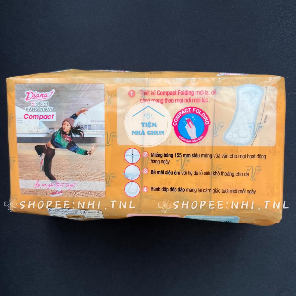 - 1 Gói 40 Miếng 15.5cm -  Băng Vệ Sinh Hàng Ngày Diana Sensi Compact Gói 40 Miếng- NHI.TNL