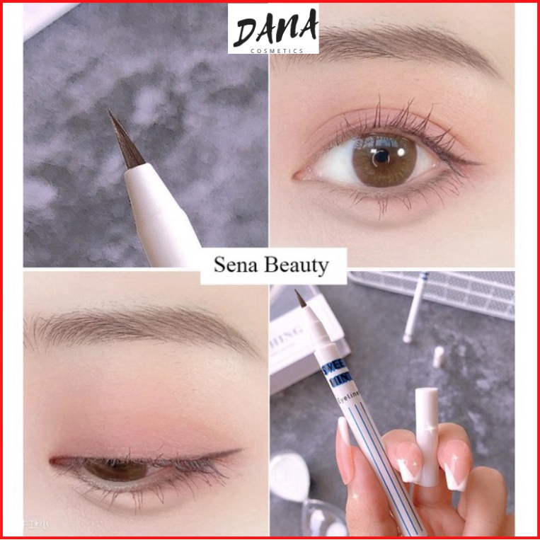 Bút kẻ bọng mắt cười và nếp mí Sweet Mint vỏ màu trắng + xanh dương DANA