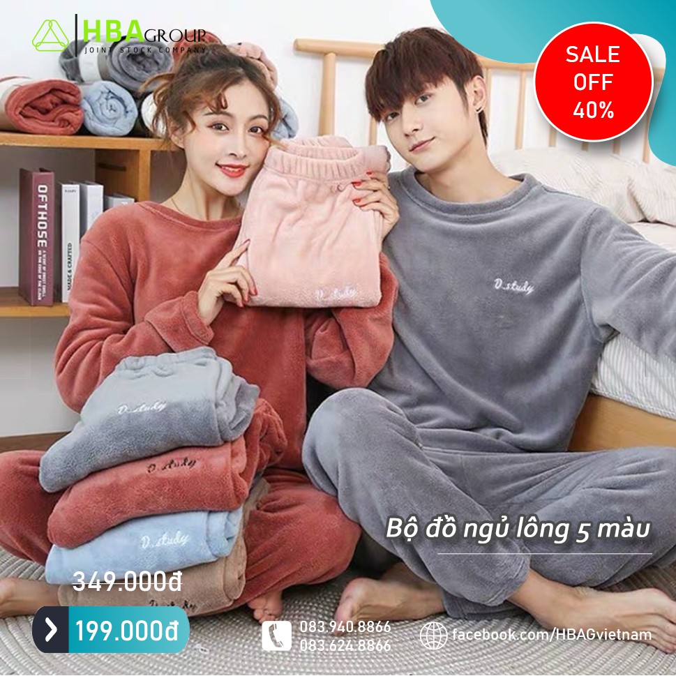 [HÀNG CHUẨN QUẢNG CHÂU] - Bộ ngủ lông NAM/NỮ