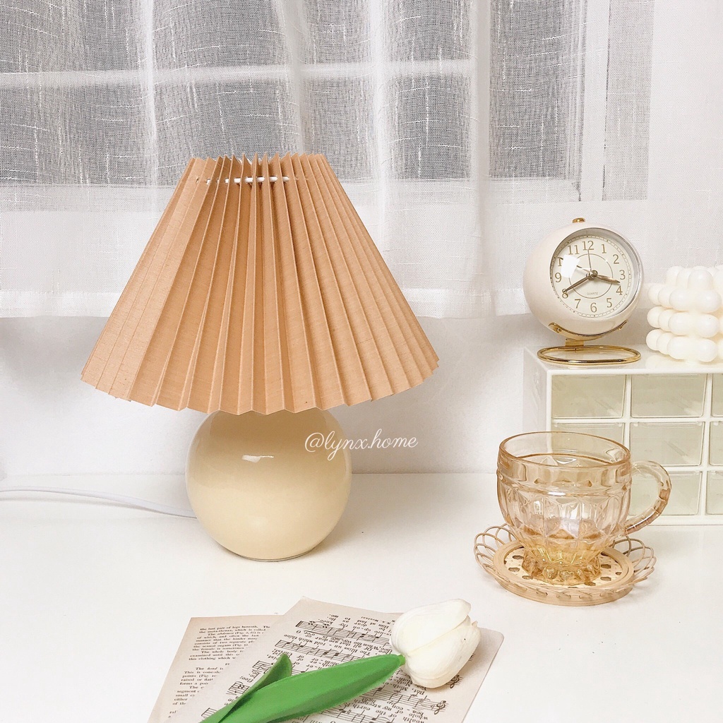 Đèn Ngủ Trang Trí Decor Loại 1 đế gốm Lynx Home phong cách Hàn Quốc dễ thương