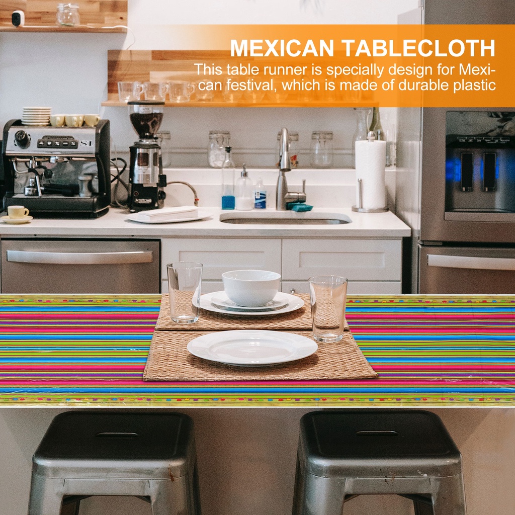 Khăn Trải Bàn Nhiều Màu Sắc 260 * 132cm Phong Cách Mexico