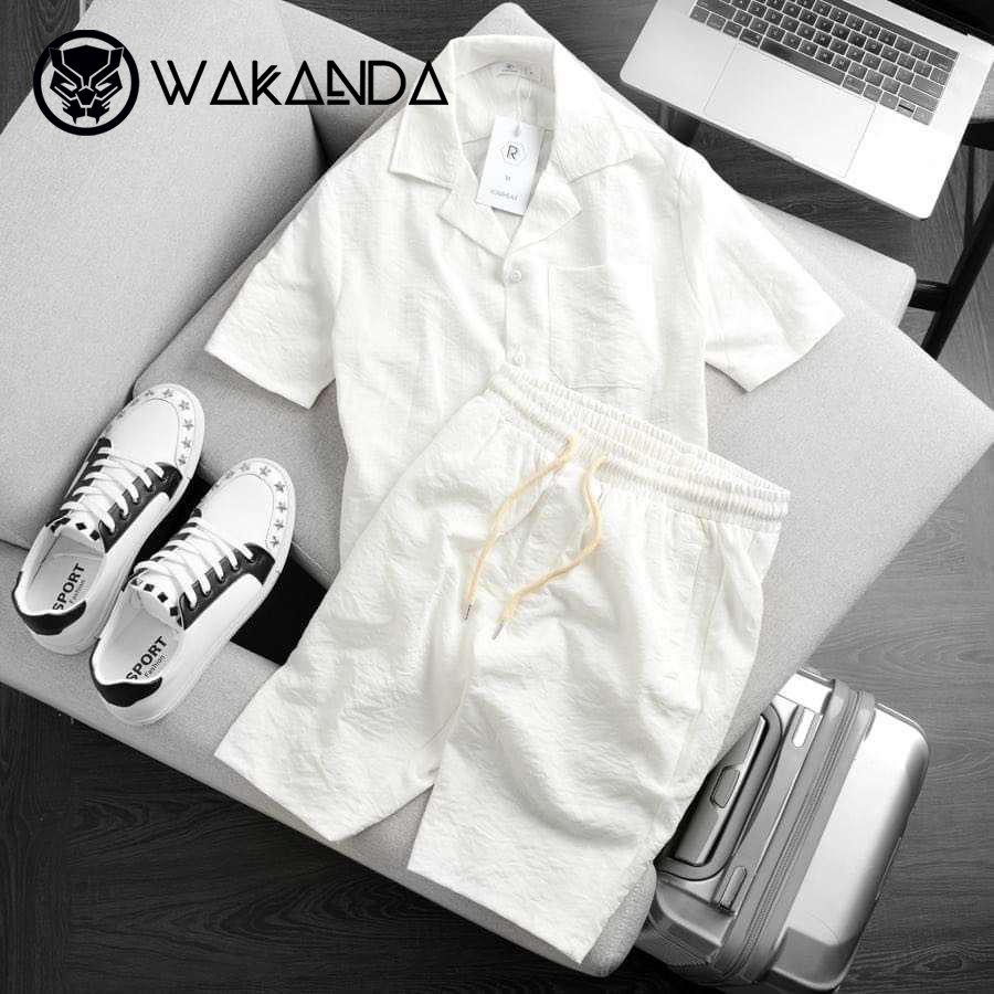 [FREESHIP] Bộ đũi nam thời trang, Set đũi thái cổ bẻ tay ngắn cao cấp Wakanda | BigBuy360 - bigbuy360.vn