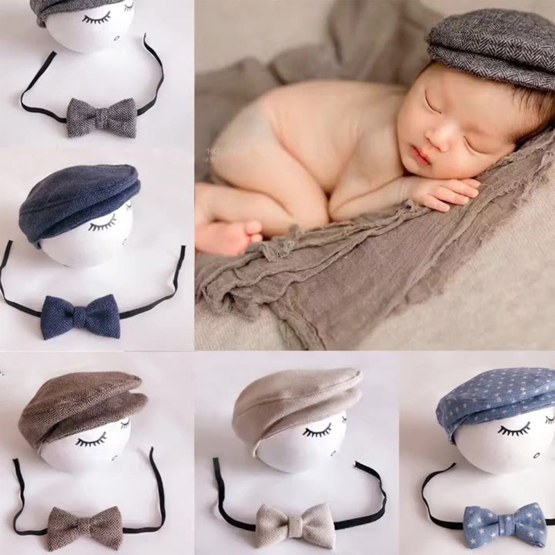 Bộ 2 Mũ Beanie Màu Sắc Cho Bé Chụp Ảnh