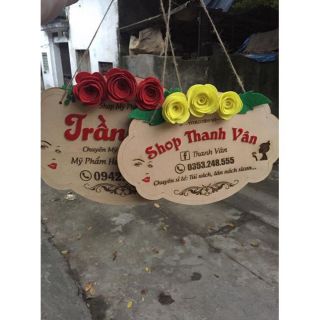 Bảng Gỗ Trang Trí - Khắc Tên, Logo Shop Theo Yêu Cầu - Bảng Gỗ Woody Size 25x16