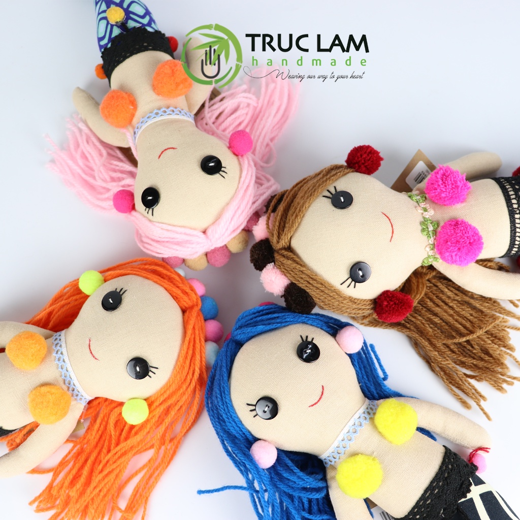 Đồ Chơi Cho Bé Thú Nhồi Bông Hình Nàng Tiên Cá Vải Hoa Bông Gòn Cao Cấp - Trúc Lâm Handmade