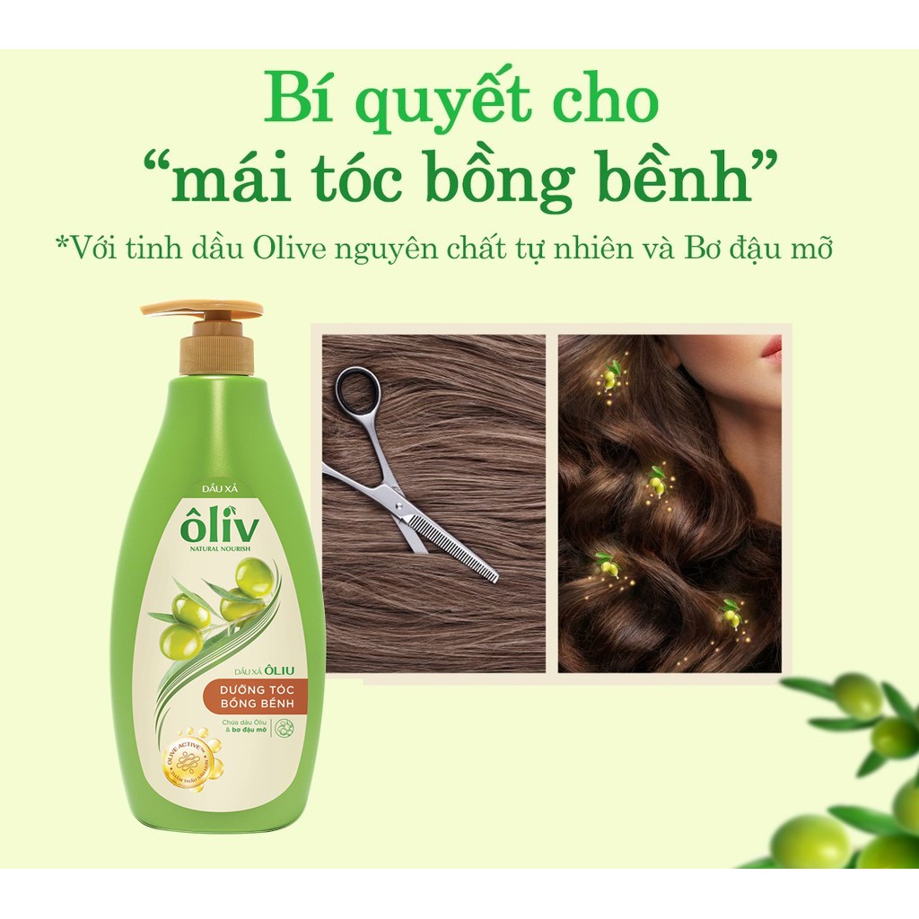 Dầu Xả Ôliv Natural Nourishing Chứa Ôliu và Bơ Đậu Mỡ Dưỡng Tóc Bồng Bềnh 650ml