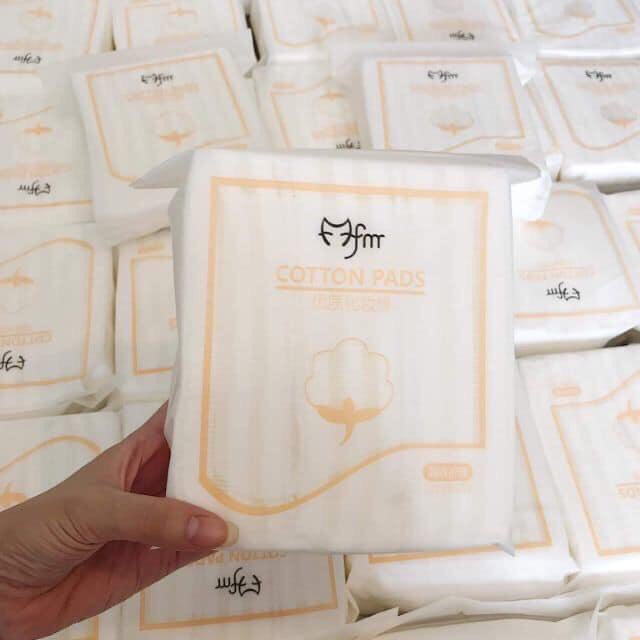 Bịch 222 miếng bông tẩy trang Cotton loại 3 lớp dày mịn.