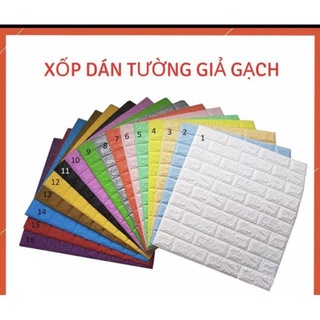 Xốp dán tường giả gạch 3d khổ lớn 70x77cm dày 3m hàng loại 1 Có Keo Sẵn