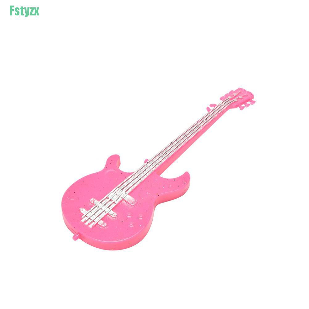 fstyzx 1 Pcs Creative Fashion Cool Pink Guitar for Barbies Dolls