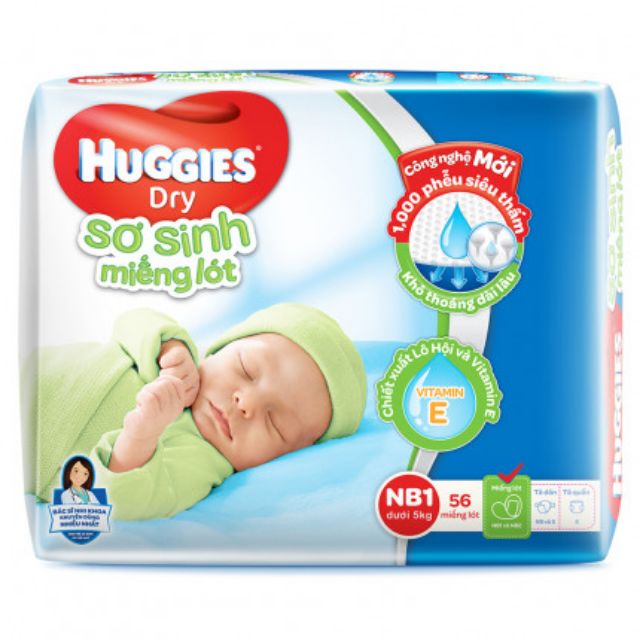 Miếng lót NB1 Huggies 56 miếng và 100 miếng