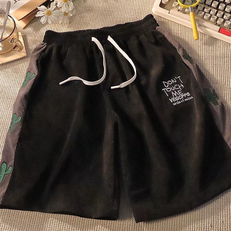 Quần Short Thể Thao Ống Rộng Có Dây Rút Thêu Họa Tiết Nhiều Màu Sắc Phong Cách Hip hop Dành Cho Nam