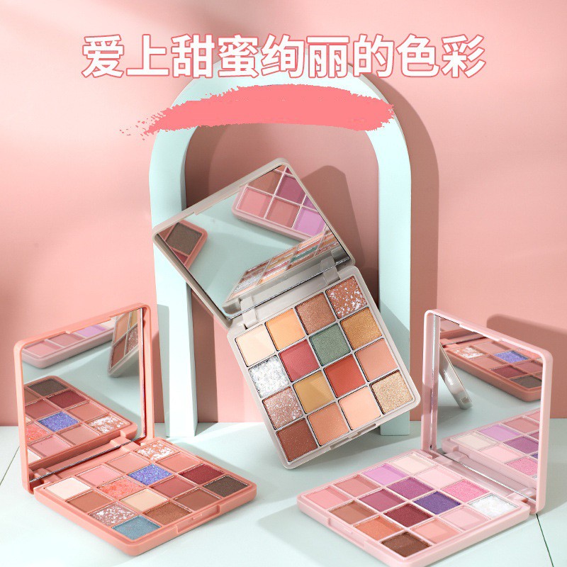 [ Mẫu Mới ] Bảng Phấn Mắt 16 Ô Màu Lameila No.5085 All I See Is You Kèm Cọ Với 3 Tone Màu Đẹp Siêu Long Lanh | BigBuy360 - bigbuy360.vn