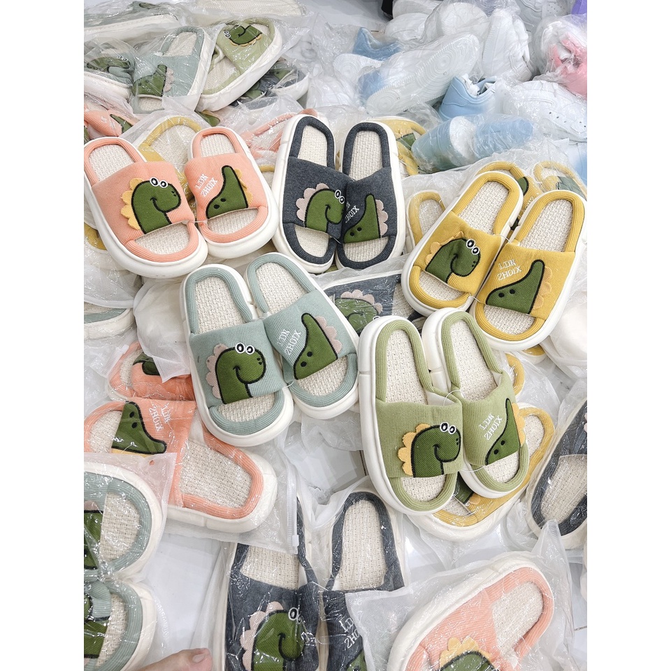 Dép Lông Mềm Khủng Long Đi Trong Nhà Cute Giữ Ấm Dép Bông Hình Thú Nam Nữ Trong Nhà