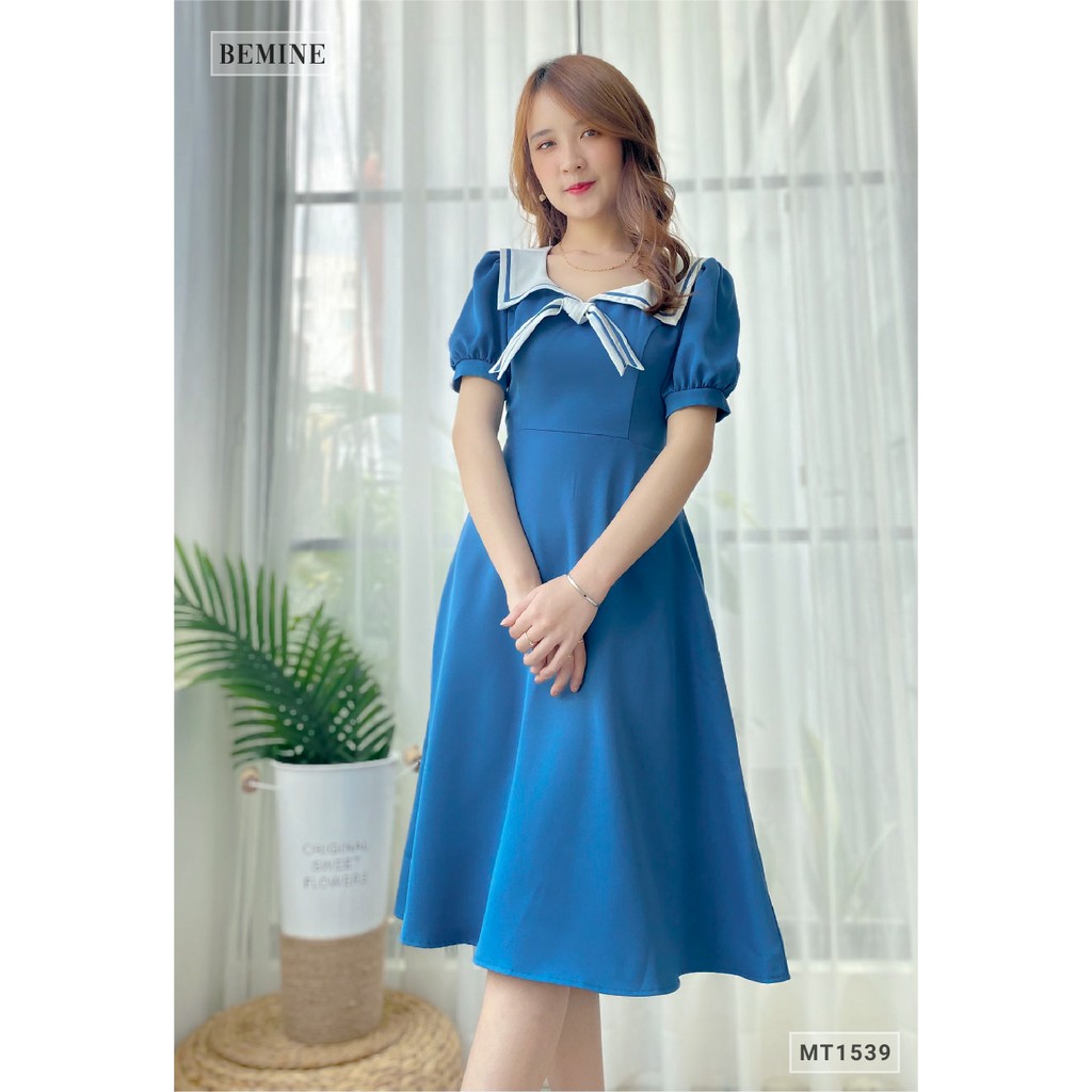 Đầm thủy thủ cổ phối trắng BEMINE MT1539XANH | BigBuy360 - bigbuy360.vn