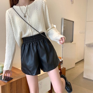 QUần Short Nữ vải Da PU cạp chun m825