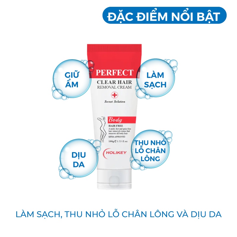 Kem tẩy lông - Tẩy lông Holikey Perfect Clear Hair Removal Cream Hàn Quốc 100ml