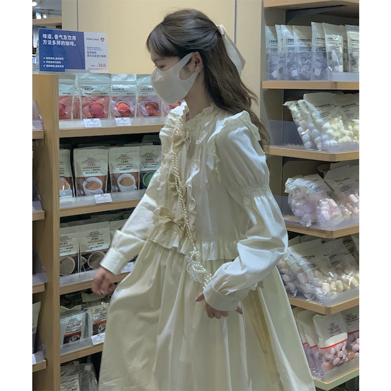 Đầm Chữ A Dáng Xòe Đính Nơ Tai Gỗ Dễ Thương Ngọt Ngào Và Nhẹ Nhàng Dành Cho Bạn Nữ Sinh