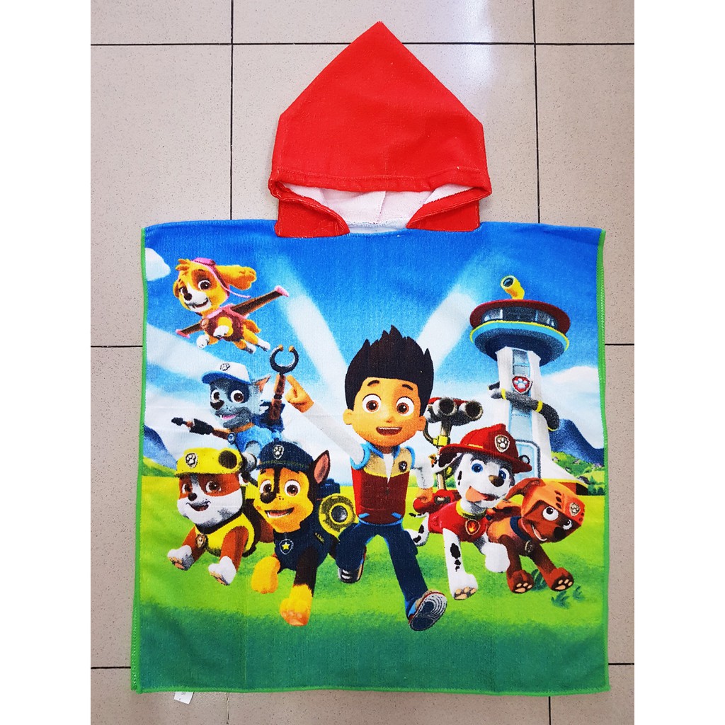 Áo choàng tắm hoạt hình paw patrom cá mập cho bé đi biển đi bơi