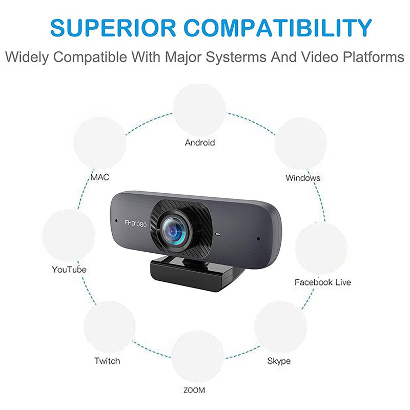 Webcam Full Hd 1080p Kèm Micro Và Phích Cắm Usb 2.0 Cho Máy Tính | BigBuy360 - bigbuy360.vn