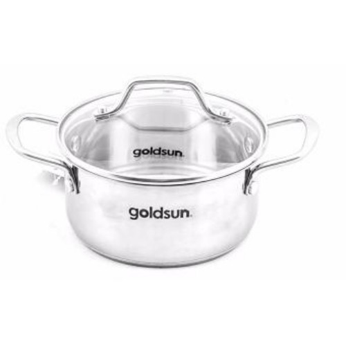 Bộ 3 nồi inox vung kính 3 đáy Goldsun GD18-3306SG