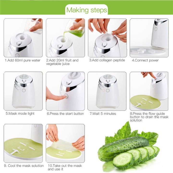 Máy làm mặt nạ trái cây Ckeyin MR499, nhắc nhở bằng giọng nói, tự động làm sạch, Tặng viên collagen - Bảo hành 12 tháng