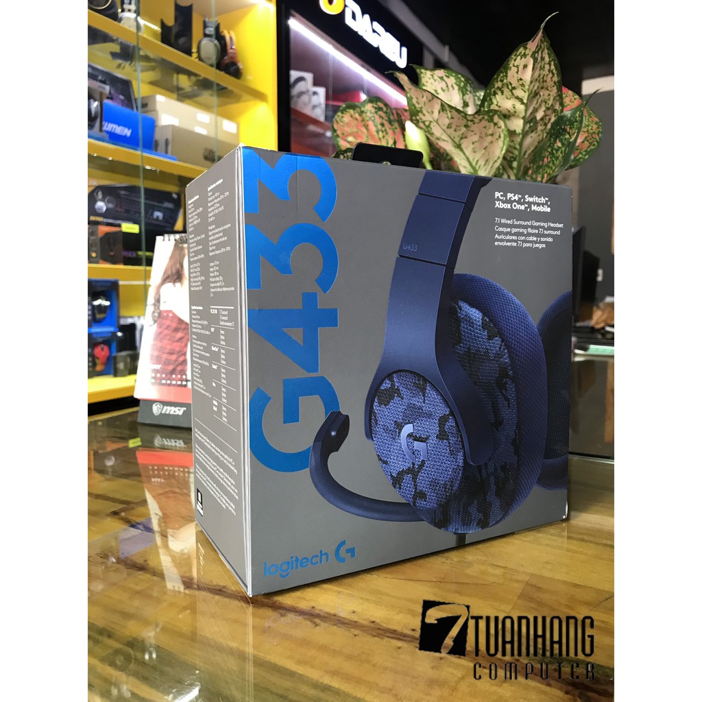 Tai nghe Logitech G433 7.1 Wired Surround Gaming Headset Blue