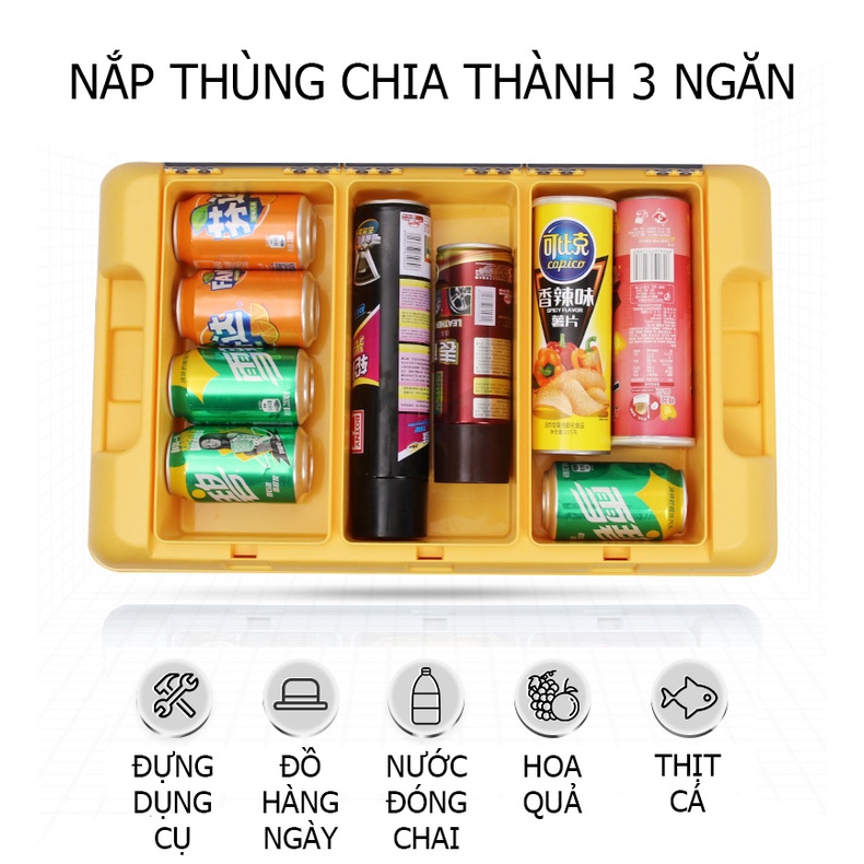 Thùng đựng đồ gấp gọn đa năng bằng nhựa PP để cốp xe ô tô cao cấp dung tích 70 lít