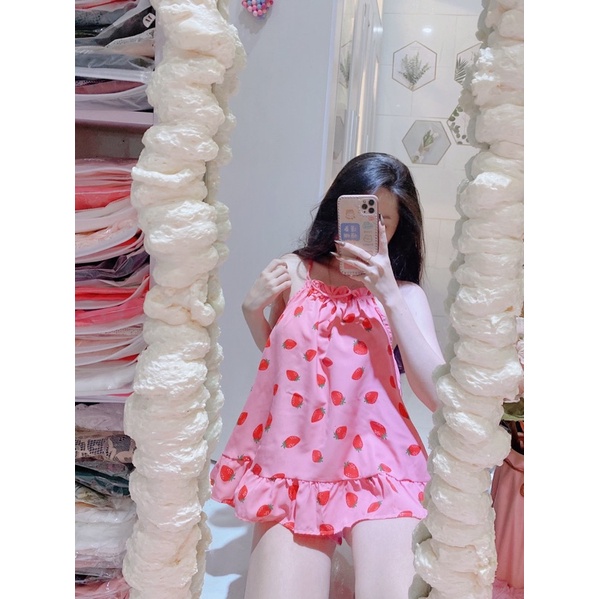 Set Bộ 2 Dây Nơ Dâu Tây