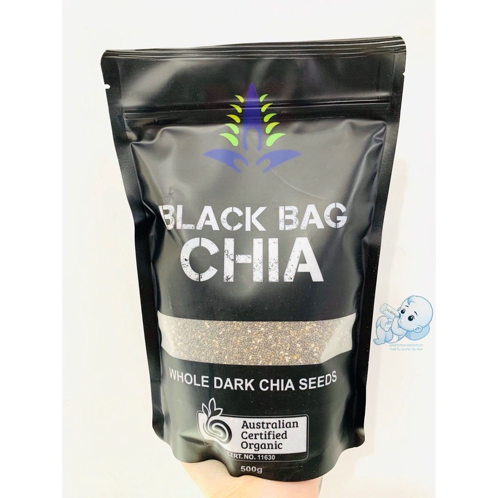 HẠT CHIA ÚC HỮU CƠ BLACK BAG SUPER FOOD 500G CHÍNH HÃNG - 9441