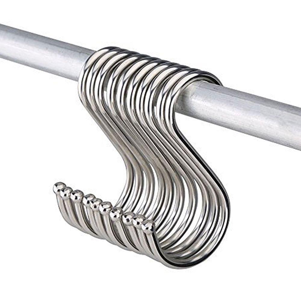 Set 1 / 5 / 10 Móc Treo Đồ Bằng Thép Không Gỉ Tiện Dụng Cho Nhà Bếp / Phòng Tắm