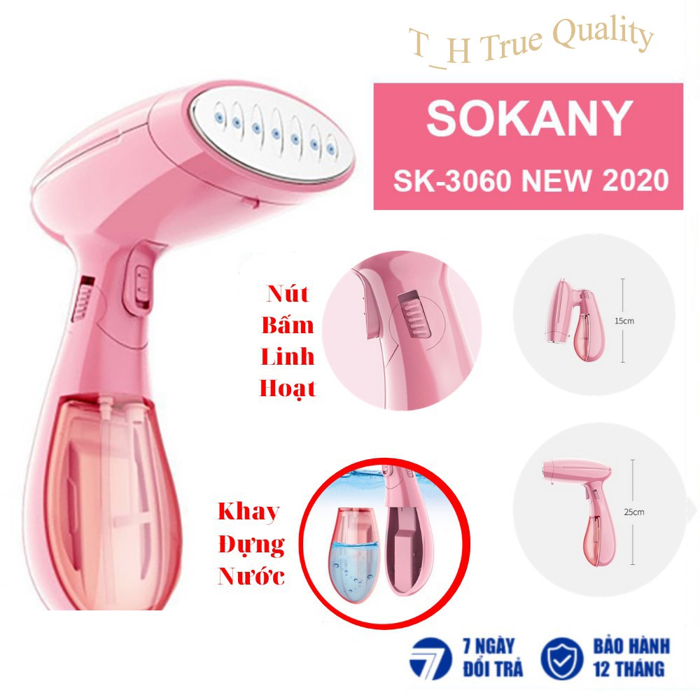 Bàn là hơi nước cầm tay Sokany 3060 công suất 1500w bàn ủi hơi nước tất cả các loại vải - BH 12 tháng