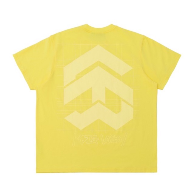 5THEWAY® /public icon/ BIG LOGO SQUARE TEE in LIME LIGHT aka Áo Thun Tay Ngắn Màu Vàng