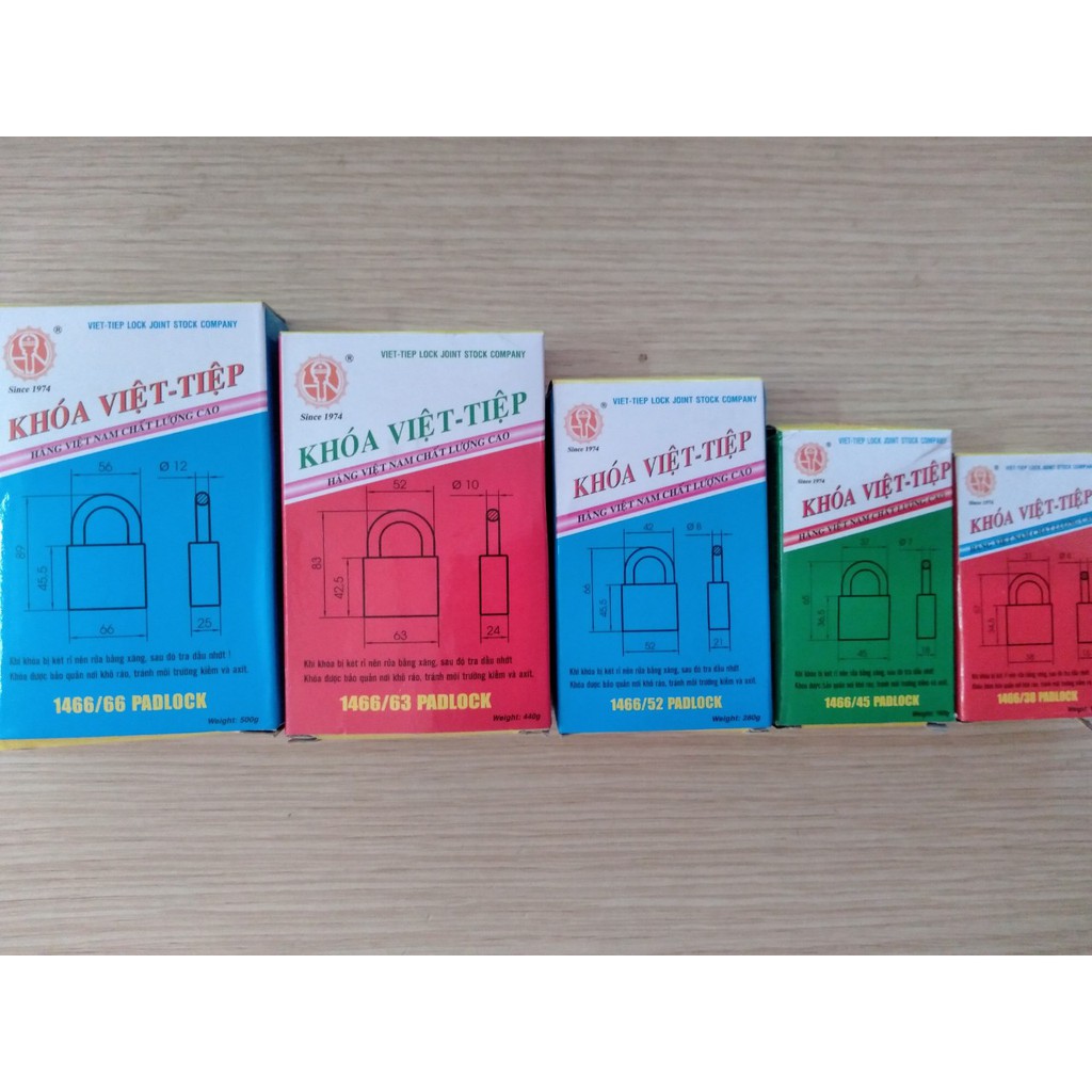 Khóa treo gang Việt Tiệp bền đẹp ,chắc chắn đầy đủ size to ,bé